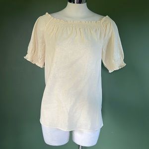 💫THEORY Margina Peasant Top in Parchment Size Small NWT 💫